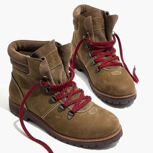 Madewell x G.H. Bass & Co. Nadine Boots - Brown Lace-Up Ankle Boots